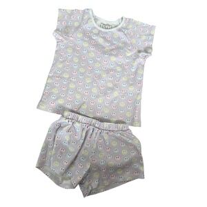 Lila and Hayes Emery‎ short set preppy smiles print